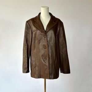 Vintage Leather Jacket Brown Size 1X